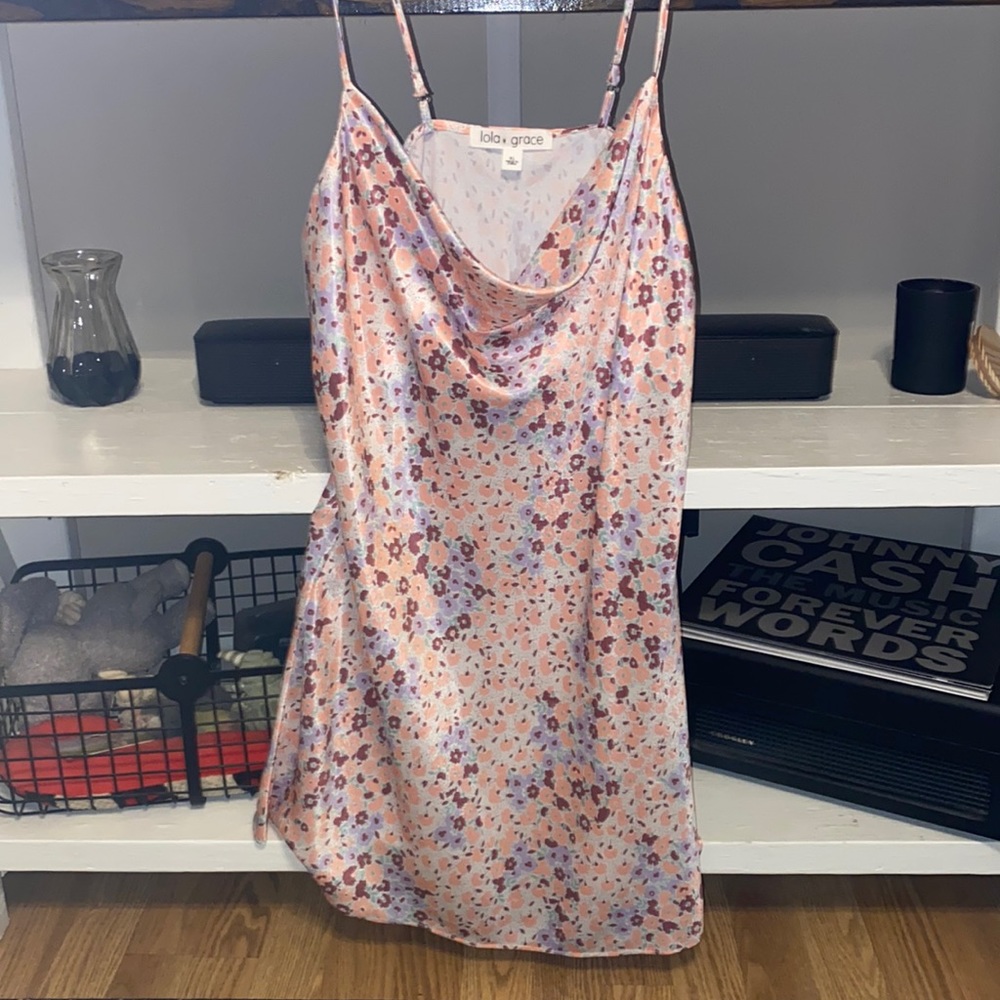 Cowl Mini Dress-Adorable Print!